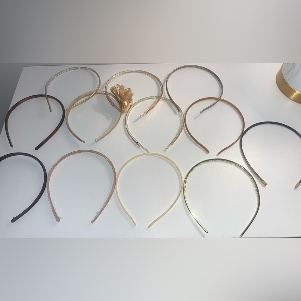 Set of 12 headbands, Gold, Brown & Cream colors​